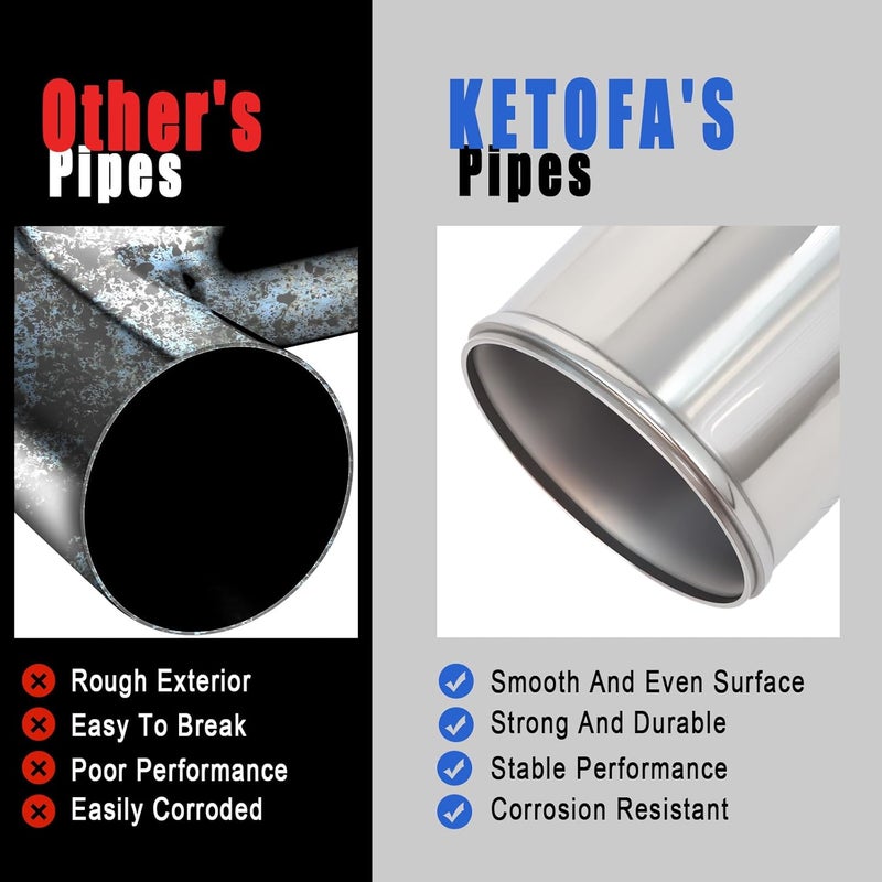 Ketofa 90 Degree 3" (76mm) OD Elbow Aluminum Intercooler Pipe Piping, Air Intake Tube, 1.5D Radius, High Class Brushed Finish - Image 4
